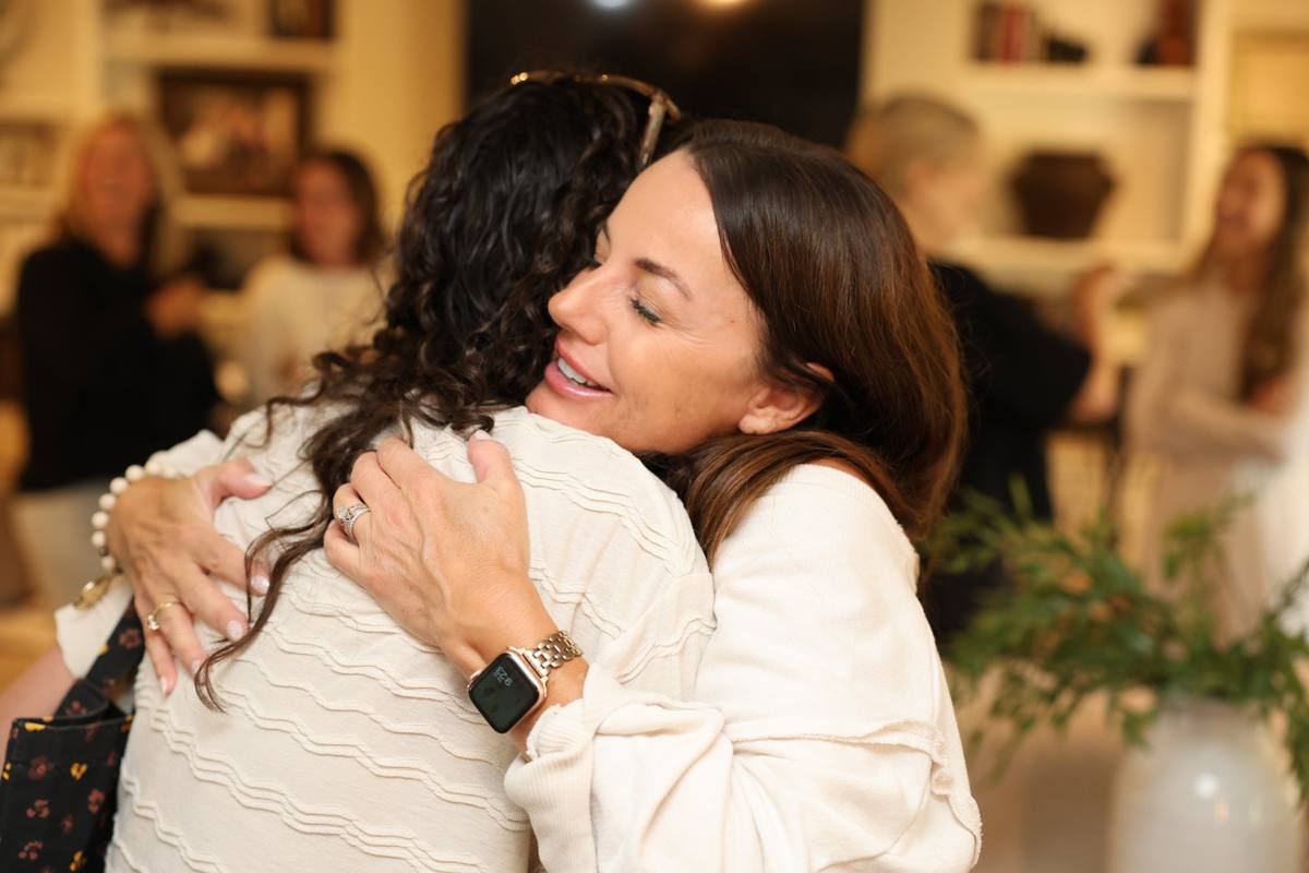 Two women embracing